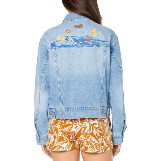 Roxy Women's Big Wave Embroidery Denim Jacket 2