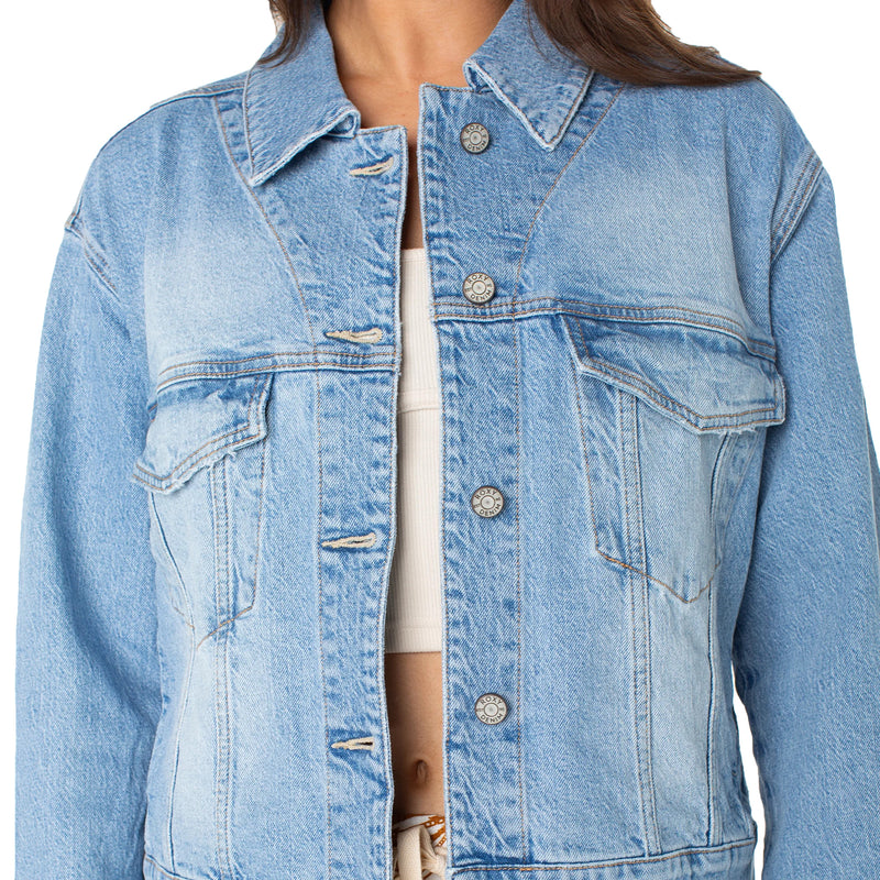 Load image into Gallery viewer, Roxy Women's Big Wave Embroidery Denim Jacket 4

