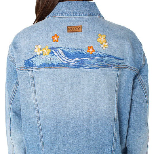 Roxy Women's Big Wave Embroidery Denim Jacket 5