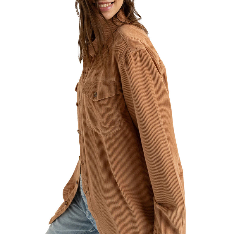 Load image into Gallery viewer, Roxy Women's Let It Go Corduroy Long Sleeve Button-Up Shirt 4
