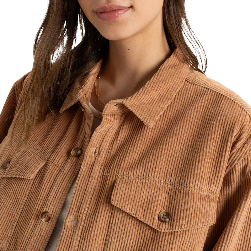 Load image into Gallery viewer, Roxy Women's Let It Go Corduroy Long Sleeve Button-Up Shirt 6
