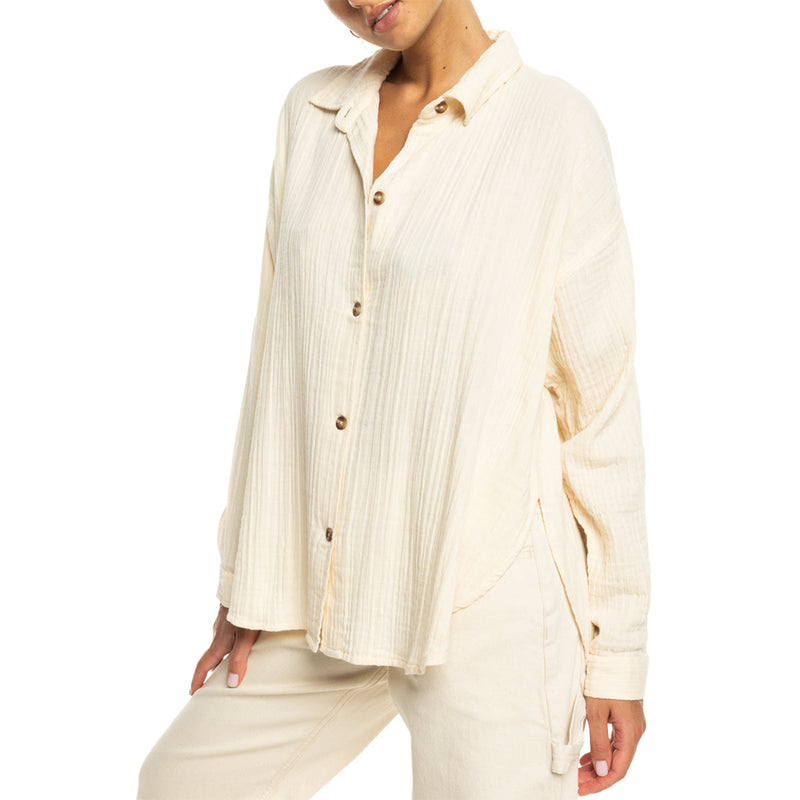 Load image into Gallery viewer, Roxy Women's Morning Time Long Sleeve Button-Up Shirt 2
