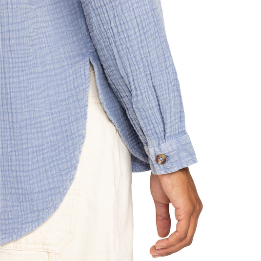 Roxy Women's Morning Time Washed Long Sleeve Button-Up Shirt 6