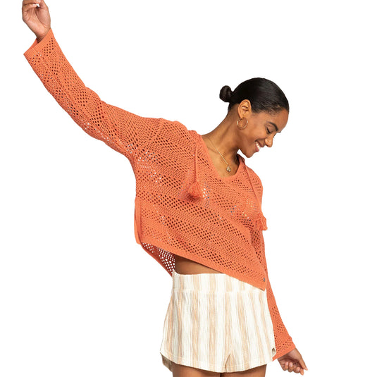 Roxy Women's After Beach Break II Hooded V-Neck Sweater 3