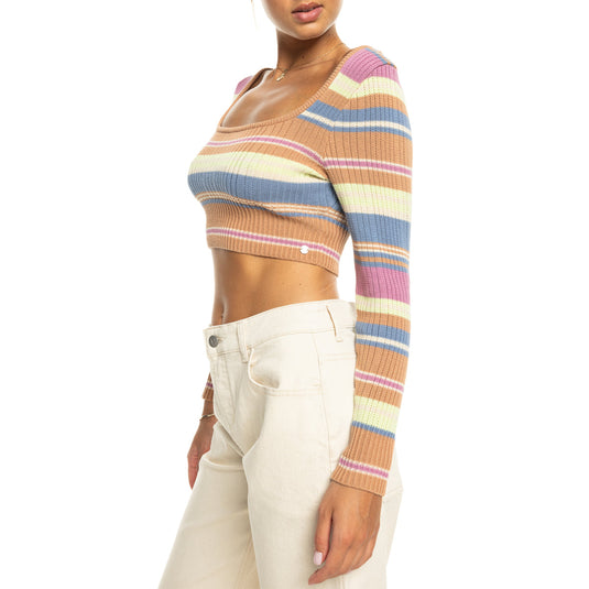Roxy Women's Sunshine Day Crop Top Sweater 3