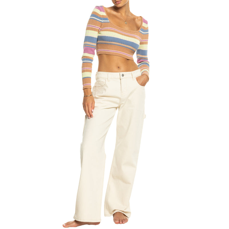 Load image into Gallery viewer, Roxy Women's Sunshine Day Crop Top Sweater 4
