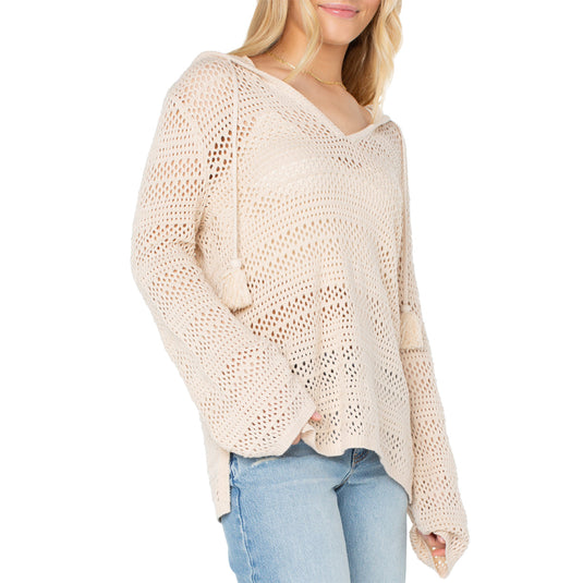 Roxy Women's Hippie Love Hooded V-Neck Sweater 1