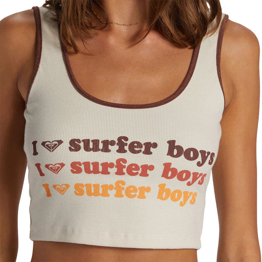 Roxy Women's I Heart Surfers Dive In Crop Tank Top 5
