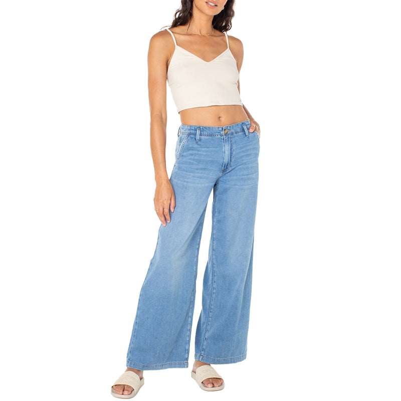 Load image into Gallery viewer, Roxy Women's Kalani Wide Leg Denim Pants 5
