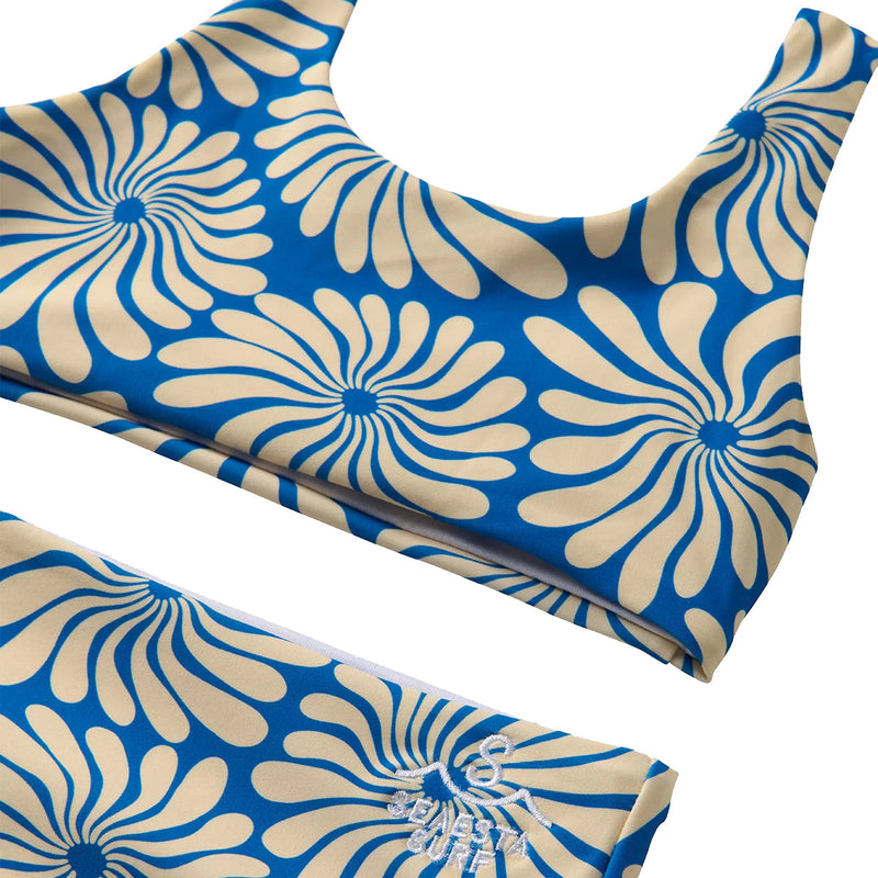 Load image into Gallery viewer, Seaesta Surf Youth Wavy Floral Two-Piece Swimsuit Set 2
