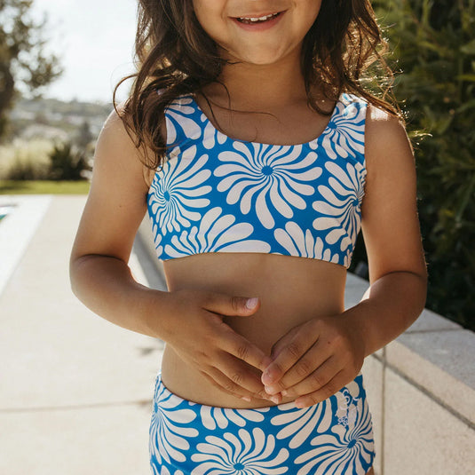Seaesta Surf Youth Wavy Floral Two-Piece Swimsuit Set 3