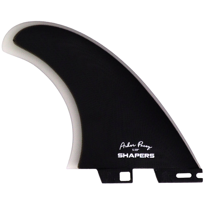 Load image into Gallery viewer, Shapers Asher Pacey Double Tab Twin + 1 Fin Set - 5.59" 3

