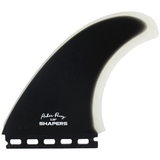 Shapers Asher Pacey Single Tab Twin + 1 Fin Set - 5.59" - Black/Clear 2