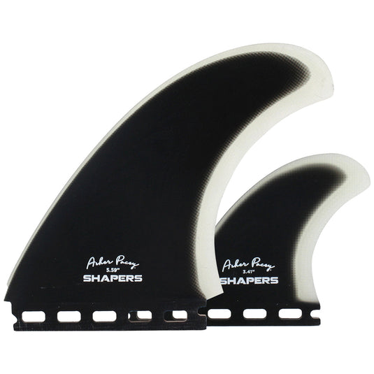 Shapers Asher Pacey Single Tab Twin + 1 Fin Set - 5.59" - Black/Clear 1