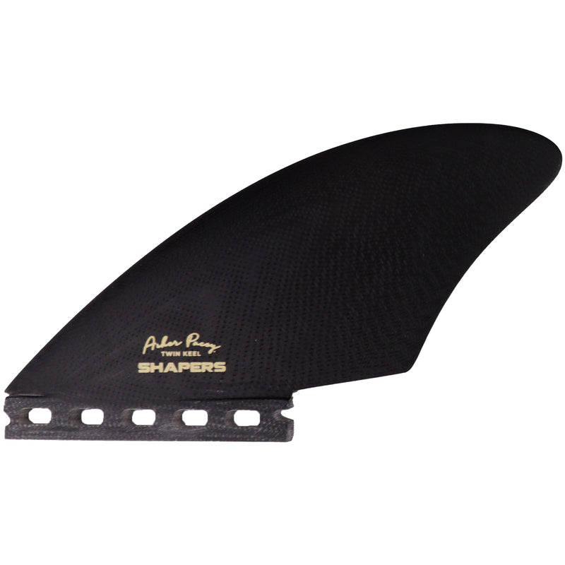 Load image into Gallery viewer, Shapers Asher Pacey Single Tab Keel Twin Fin Set - 5.40" 4
