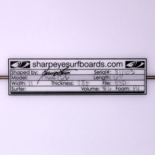 Sharp Eye Cheat Code 6'0 × 21 × 2.85 Surfboard 4