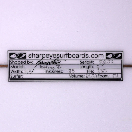 Sharp Eye Inferno 72 5'11 × 19 ½ × 2 ½ Surfboard 4