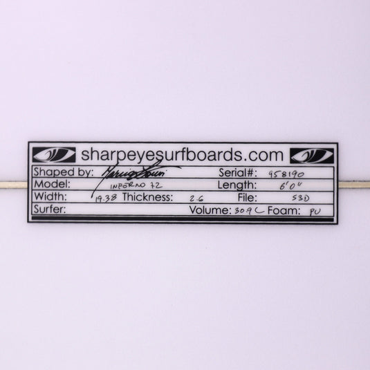 Sharp Eye Inferno 72 6'0 × 19 ⅜ × 2 ⅗ Surfboard 4