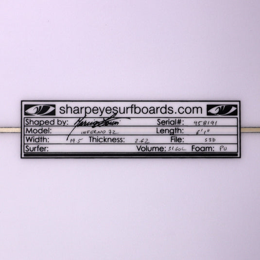 Sharp Eye Inferno 72 6'1 × 19 ½ × 2 ⅝ Surfboard 4