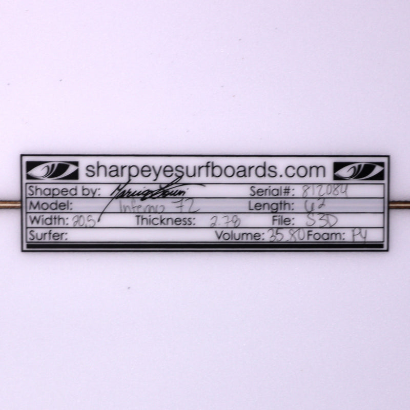Load image into Gallery viewer, Sharp Eye Inferno 72 6'2 × 20 ½ × 2.78 Surfboard 4
