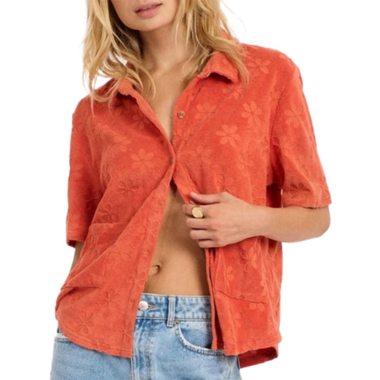 Sisstr Women's Love Struck Short Sleeve Button-Up Shirt 1