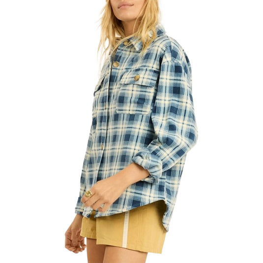 Sisstr Women's Night Waves E-Cozy Long Sleeve Button-Up Fleece Overshirt 3