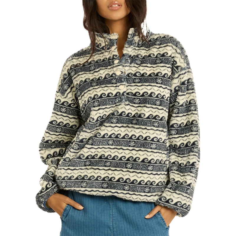 Load image into Gallery viewer, Sisstr Women's Epic Wave Mock Neck Fuzzy Fleece Sweatshirt 4
