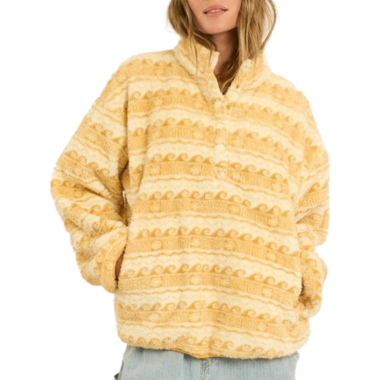 Sisstr Women's Epic Wave Mock Neck Fuzzy Fleece Sweatshirt 1