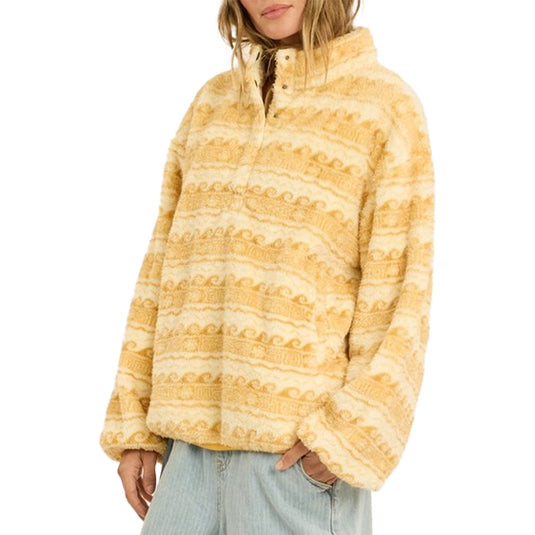 Sisstr Women's Epic Wave Mock Neck Fuzzy Fleece Sweatshirt 3