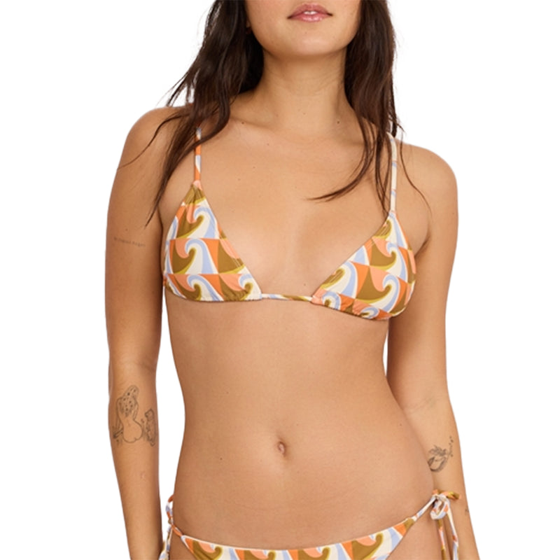 Load image into Gallery viewer, Sisstr Women's Wave Check Triangle Bikini Top 1
