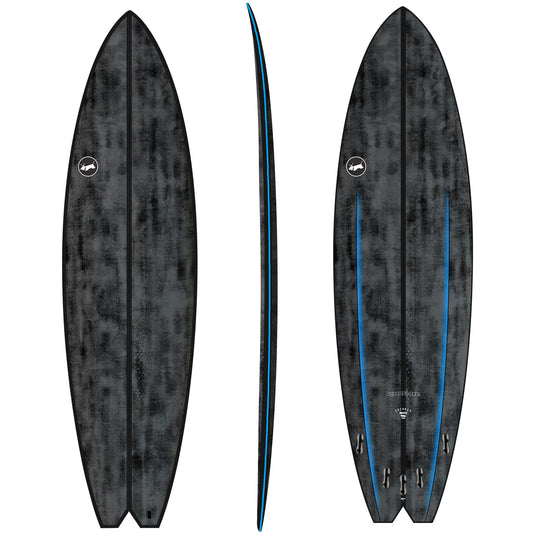 Skindog Hydroplane Thunderbolt Black Surfboard 4