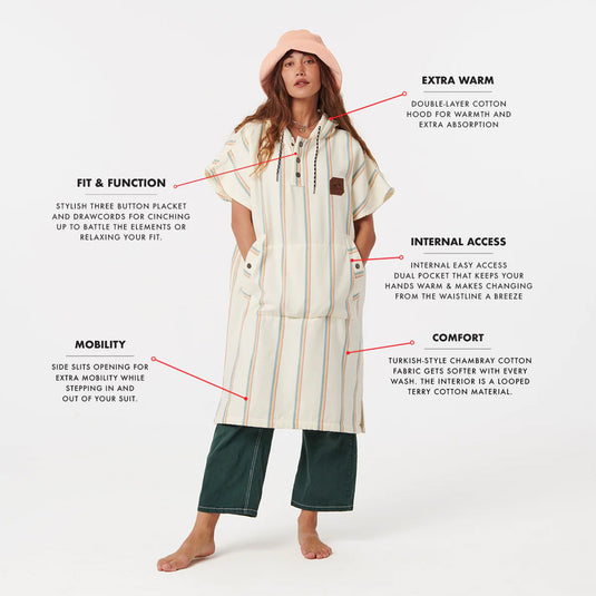 Slowtide Baja Stripe Fouta Hooded Changing Poncho 14