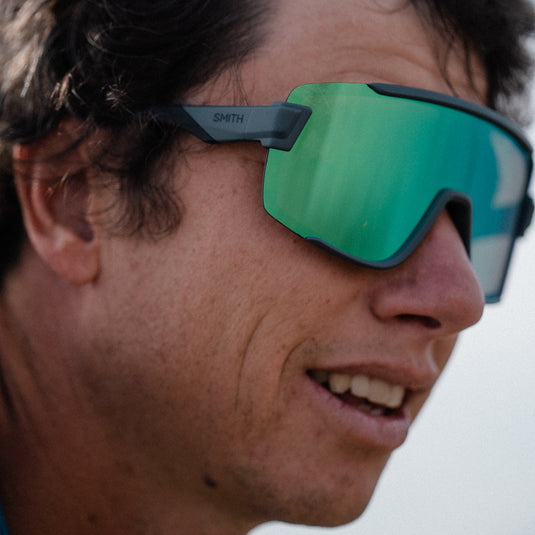 SMITH Wildcat Sunglasses - Matte Cement/ChromaPop Green Mirror 5