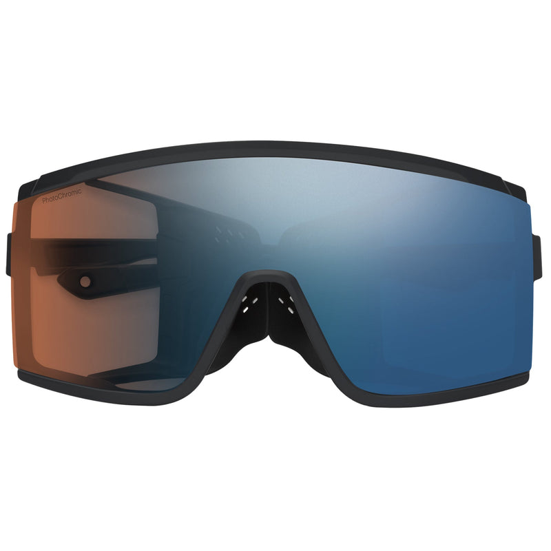 Load image into Gallery viewer, SMITH Pursuit Sunglasses - Matte Black/ChromaPop Glacier Photochromic Copper Blue Mirror 2
