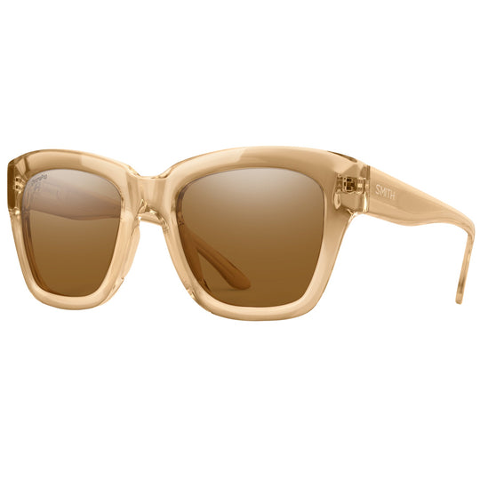SMITH Women's Sway Polarized Sunglasses - Champagne Crystal/ChromaPop Brown