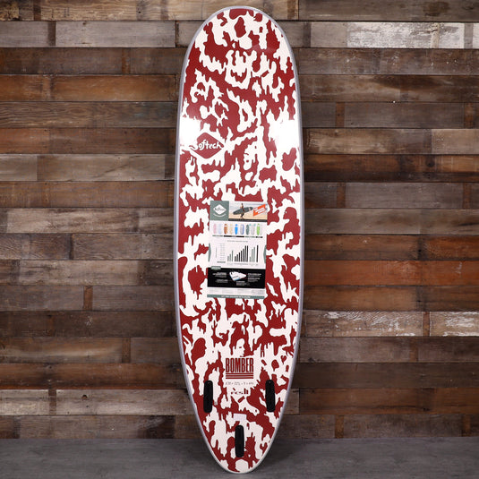 Softech Bomber 6'10 × 21 ½ × 3 Soft Surfboard - Gray/Dusty Red • DAMAGED