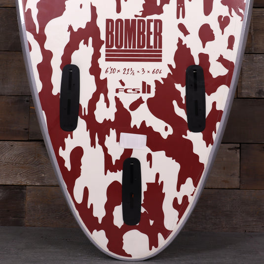 Softech Bomber 6'10 × 21 ½ × 3 Soft Surfboard - Gray/Dusty Red • DAMAGED