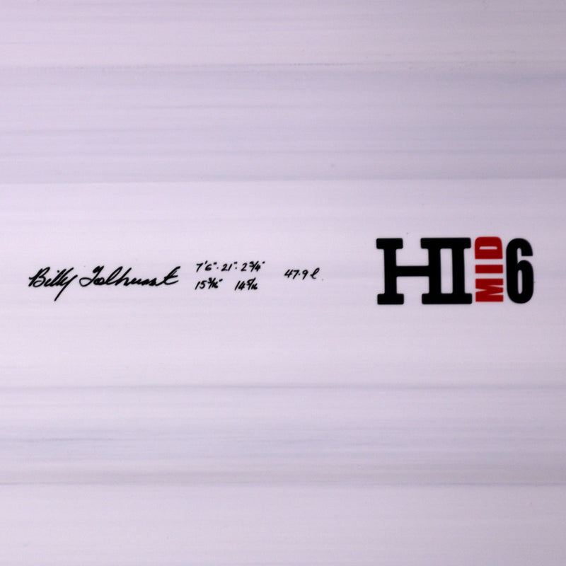 Load image into Gallery viewer, Harley Ingleby Series Mid 6 Thunderbolt Red 7'6 × 21 × 2 ¾ Surfboard - Candy White 4
