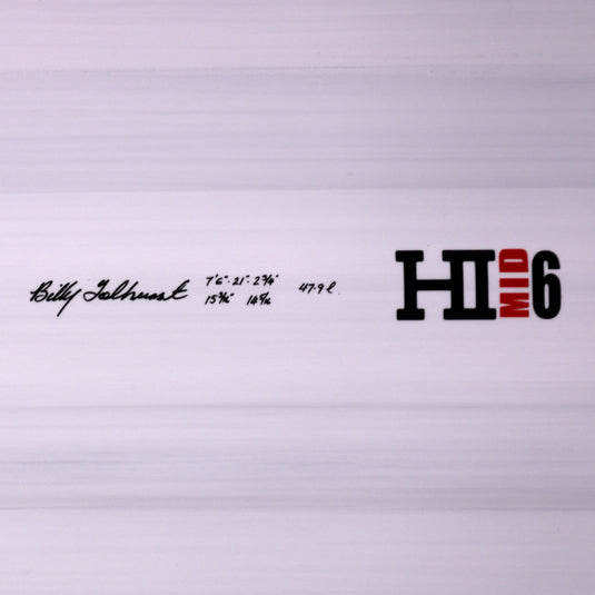 Harley Ingleby Series Mid 6 Thunderbolt Red 7'6 × 21 × 2 ¾ Surfboard - Candy White 4