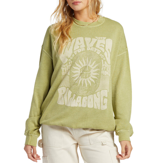 Billabong Women's Ride In Oversized Crew Sweatshirt 13