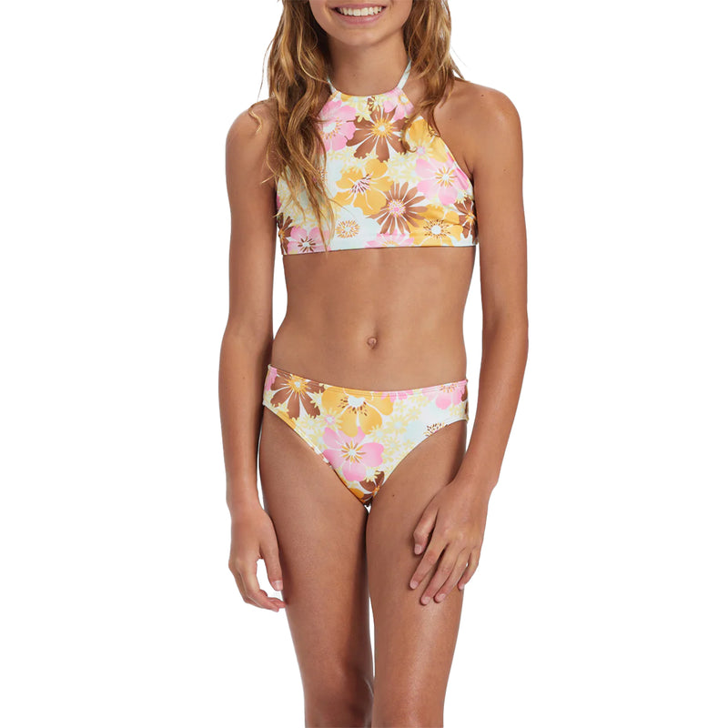 Load image into Gallery viewer, Billabong Youth Flower Power Reversible High Neck Bikini Swimsuit Set 1
