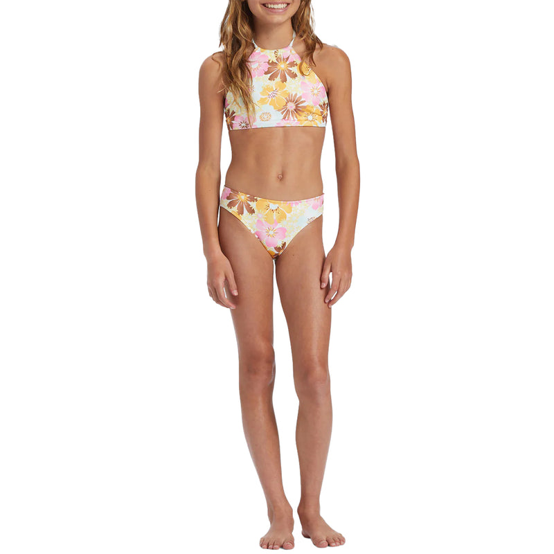 Load image into Gallery viewer, Billabong Youth Flower Power Reversible High Neck Bikini Swimsuit Set 5
