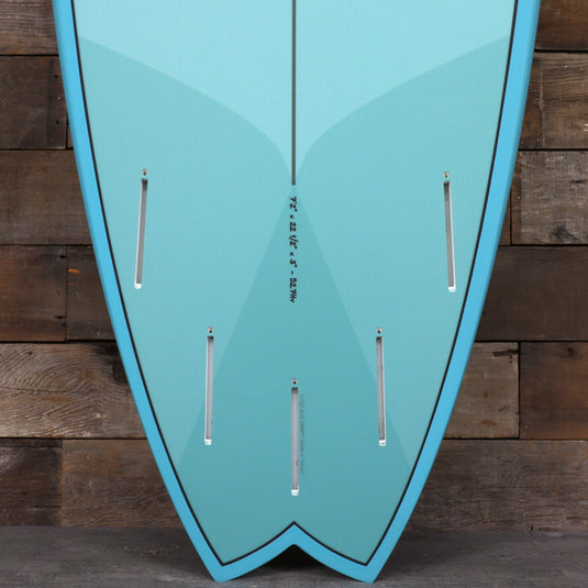 Torq ModFish TET 7'2 × 22 ½ × 3 Surfboard - Deep Turquoise Pattern 3