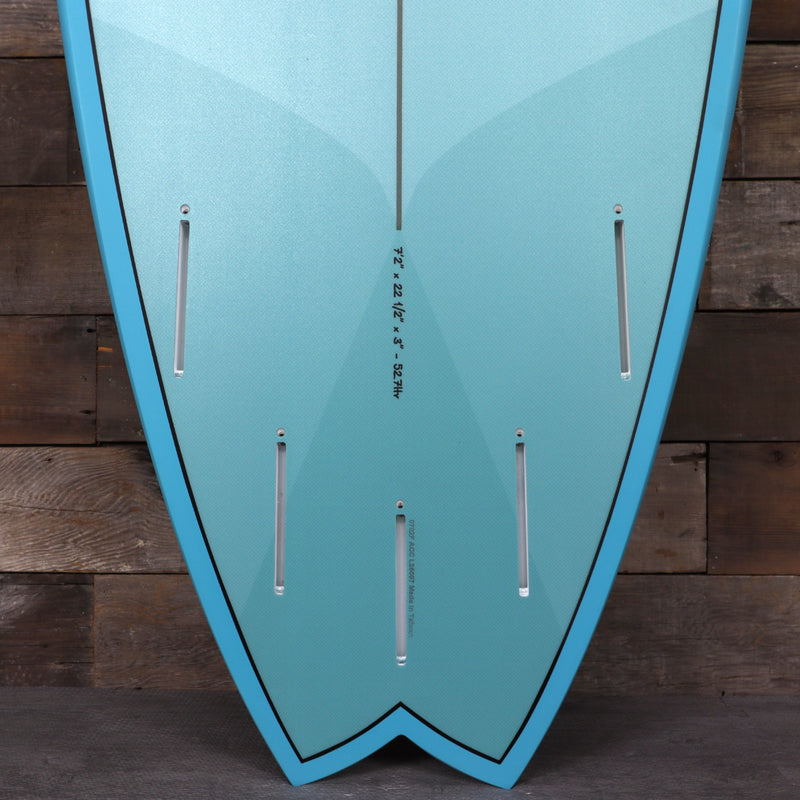 Load image into Gallery viewer, Torq ModFish TET 7'2 × 22 ½ × 3 Surfboard - Deep Turquoise Pattern • DAMAGED 3
