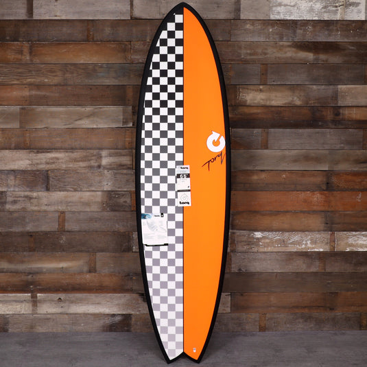 Torq Mod Fish TET 6'6 × 21 × 2 ⅝ Surfboard - Checkers Orange 1
