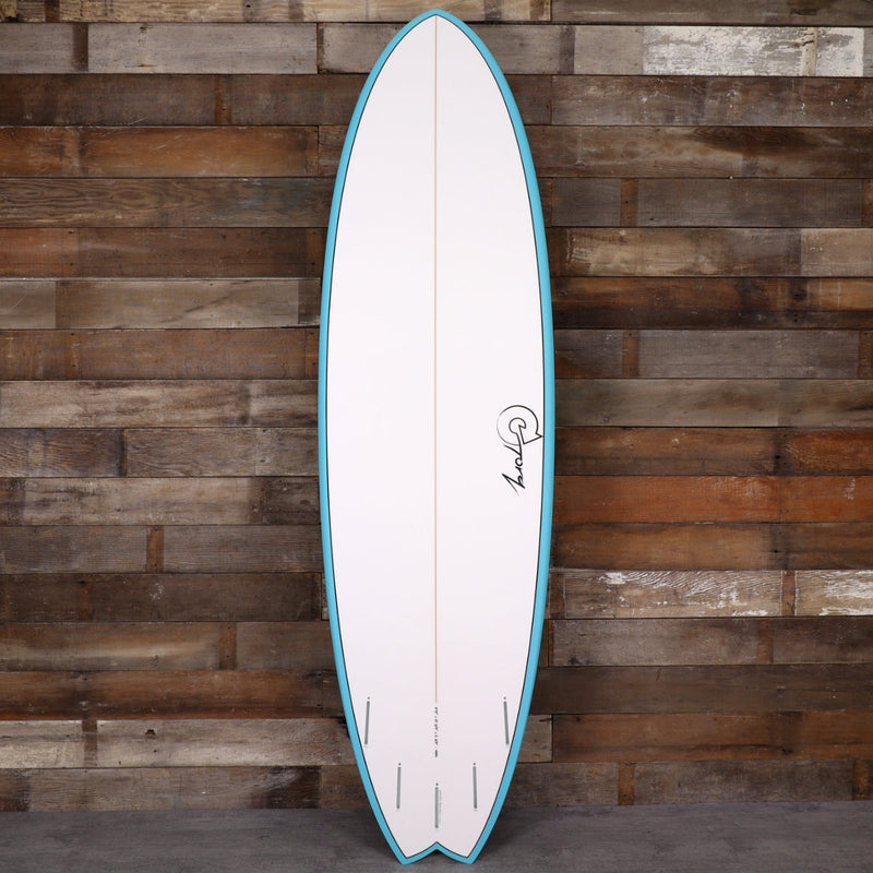 Load image into Gallery viewer, Torq ModFish TET 6'10 × 21 ¾ × 2 ¾ Surfboard - Teal Rail 2

