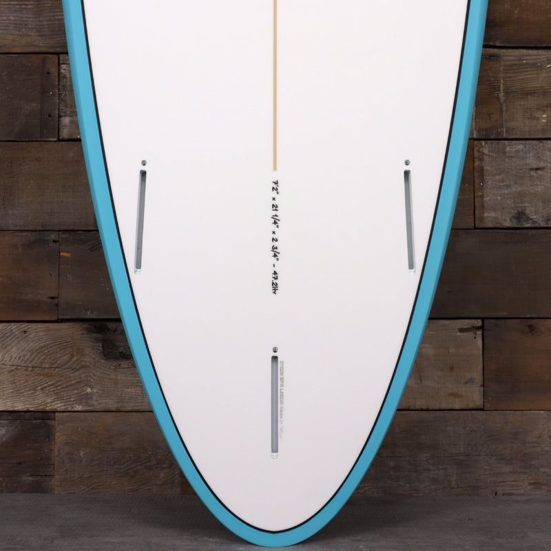 Load image into Gallery viewer, Torq Mod Fun TET 7'2 × 21 ¼ × 2 ¾ Surfboard - Teal Rail 3
