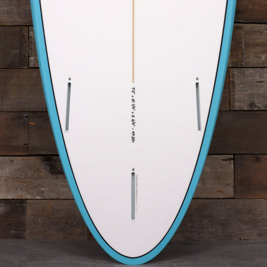 Torq Mod Fun TET 7'2 × 21 ¼ × 2 ¾ Surfboard - Teal Rail 3