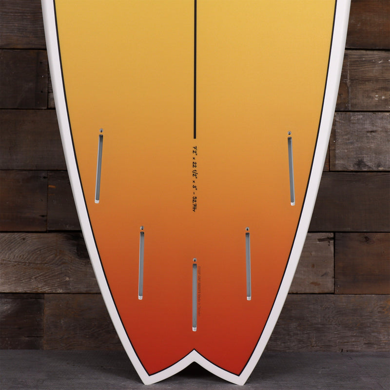 Load image into Gallery viewer, Torq ModFish TET 7'2 × 22 ½ × 3 Surfboard - Yellow/Orange Fade 3

