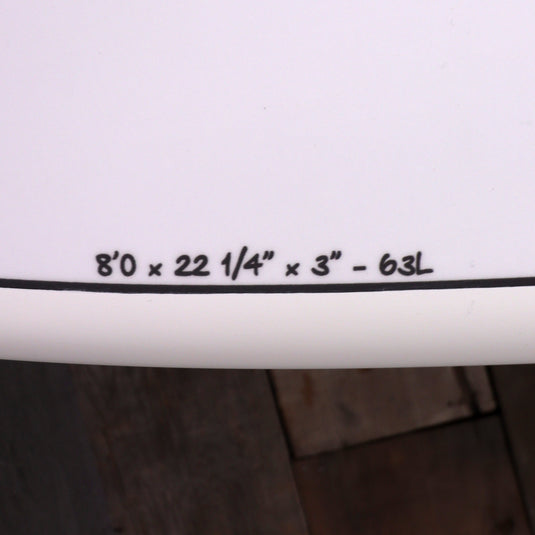 Torq Channel Islands Chancho X-Lite 8'0 × 22 ¼ × 3 Surfboard - White Pinline 4